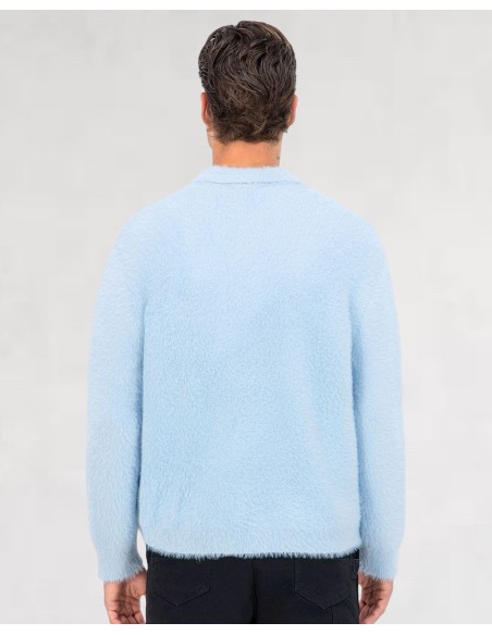 Pull style polo mohair "blue snow"
