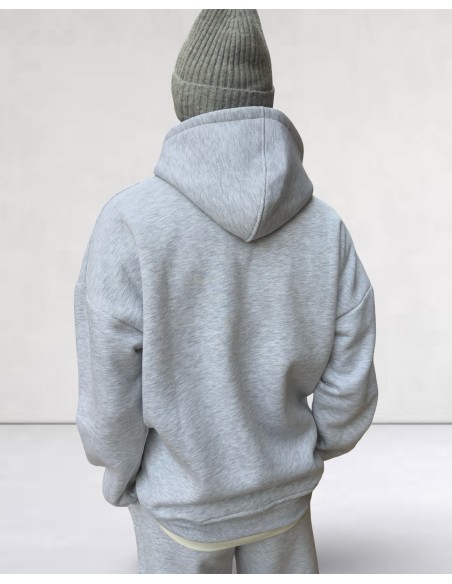 Ensemble pantalon et hoodie jogging uni gris clair