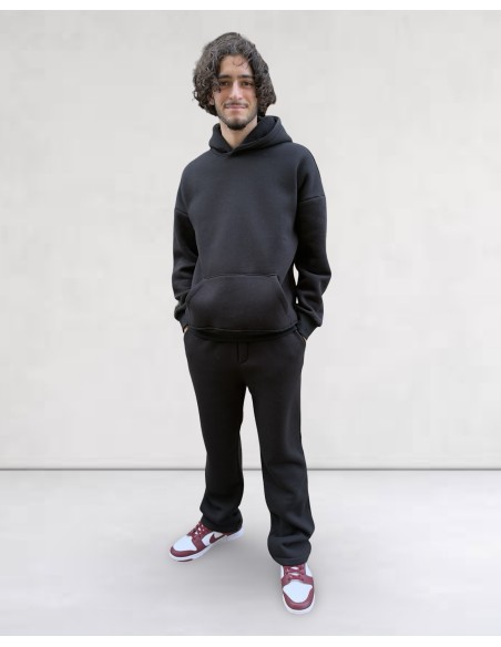 Ensemble pantalon et hoodie jogging uni noir