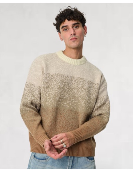Pull en maille moucheté beige