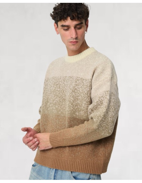 Pull en maille moucheté beige
