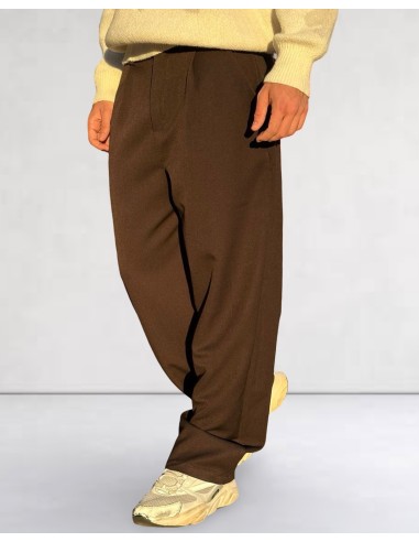 Pantalon classic coupe large uni marron