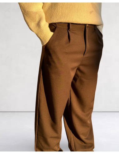 Pantalon classic coupe large uni marron