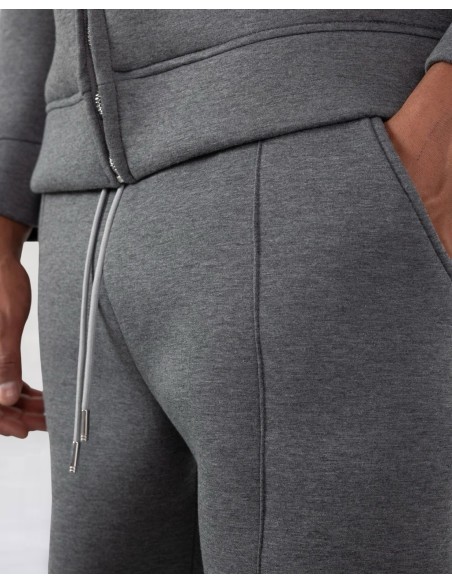 ENSEMBLE EFFET NÉOPRÈNE COUPE DÉCONTRACTÉE STYLE HABILLEE ANTHRACITE