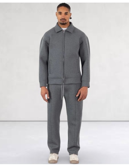 ENSEMBLE EFFET NÉOPRÈNE COUPE DÉCONTRACTÉE STYLE HABILLEE ANTHRACITE