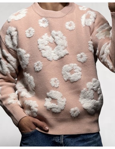 Pull maille logo "CIRCLE" rose