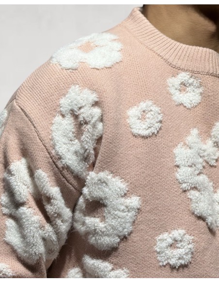 Pull maille logo "CIRCLE" rose