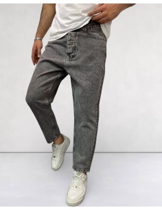 Jeans boyfriend délavé gris