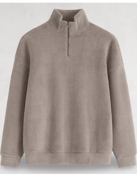 Polaire demi-zip khaki