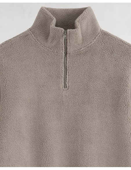 Polaire demi-zip khaki