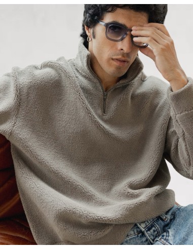 Polaire demi-zip khaki