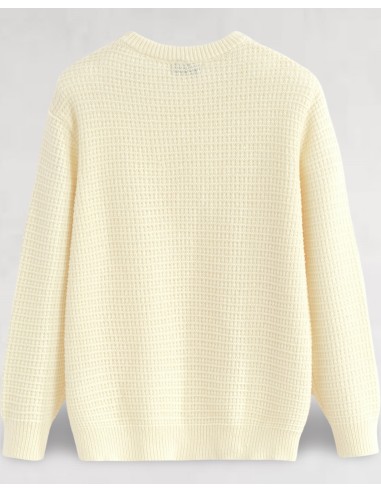 Pull en maille crochet écru