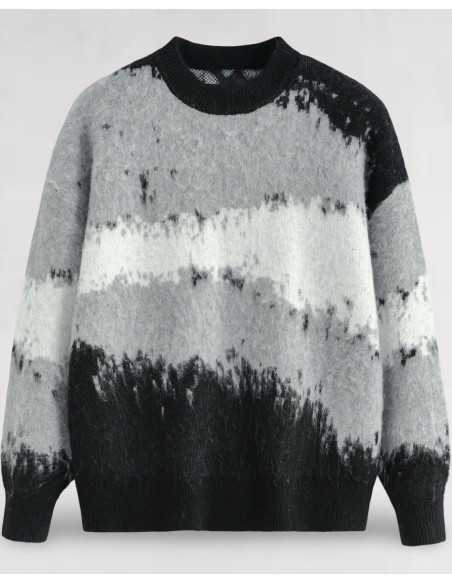 Pull en maille "GRAPHIC" gris