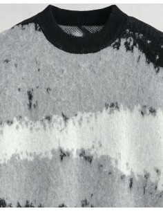 Pull en maille "GRAPHIC" gris 2