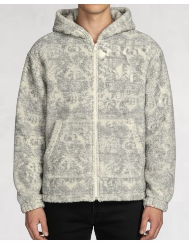 BLOUSON SHERPA EFFET MOUTON IMPRIMÉ GRIS
