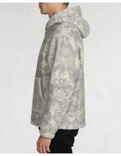 BLOUSON SHERPA EFFET MOUTON IMPRIMÉ GRIS 2