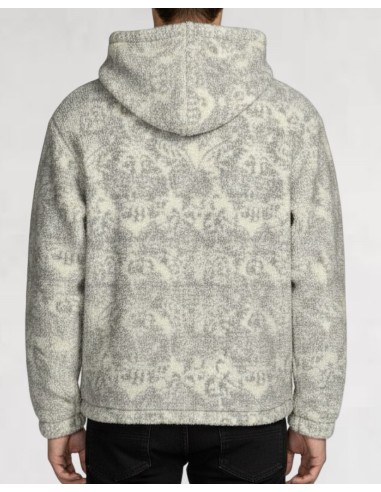 BLOUSON SHERPA EFFET MOUTON IMPRIMÉ GRIS