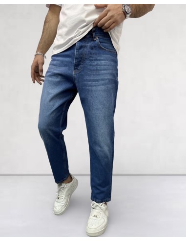 Jeans boyfriend délavé bleu marine