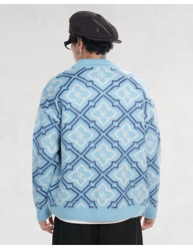 VESTE EN MAILLE ZIPPÉ RC LIGHT BLUE