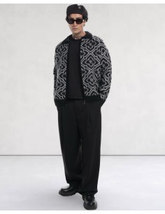 VESTE NOIRE EN MAILLE ZIPPÉ RC