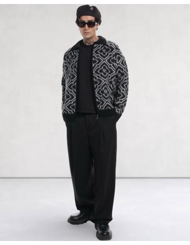 VESTE NOIRE EN MAILLE ZIPPÉ RC