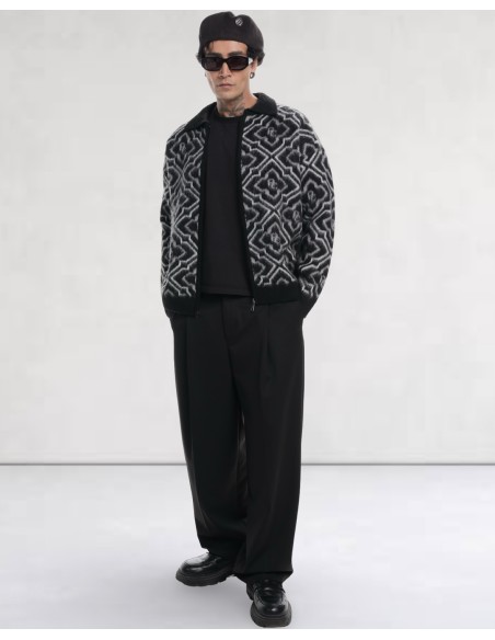 VESTE NOIRE EN MAILLE ZIPPÉ RC