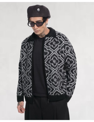 VESTE NOIRE EN MAILLE ZIPPÉ RC