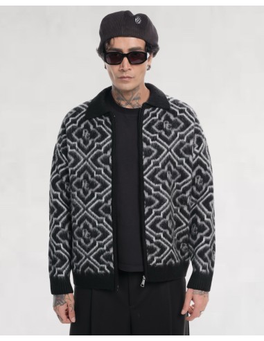 VESTE NOIRE EN MAILLE ZIPPÉ RC