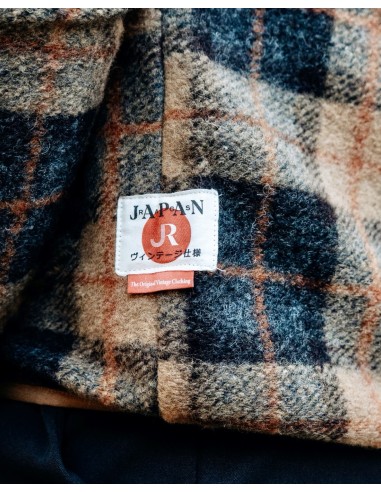 Veste à carreaux 3 poches marron et...