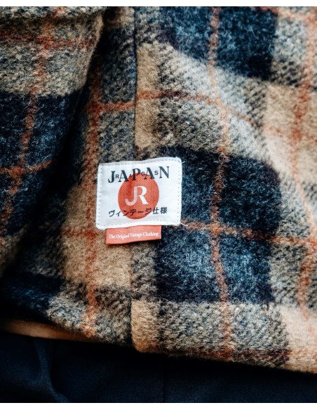Veste à carreaux 3 poches marron et beige Japan Rags