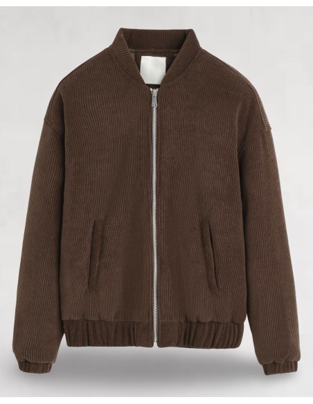 VESTE ÉPAISSE CÔTELÉE MARRON