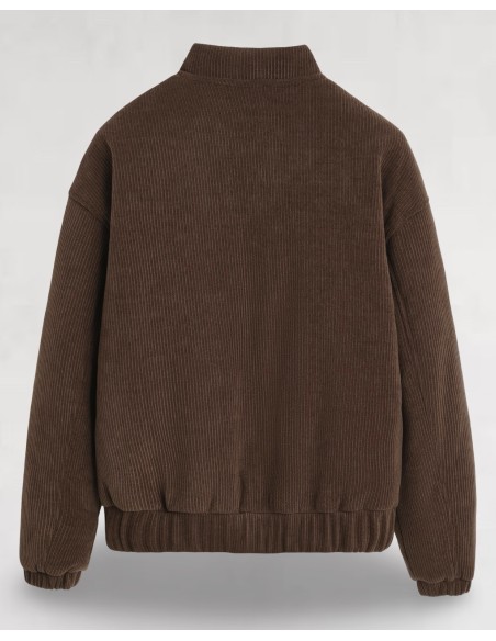 VESTE ÉPAISSE CÔTELÉE MARRON