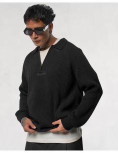 PULL EN MAILLE ZIPPÉ NOIR