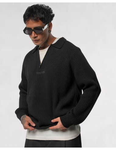 PULL EN MAILLE ZIPPÉ NOIR