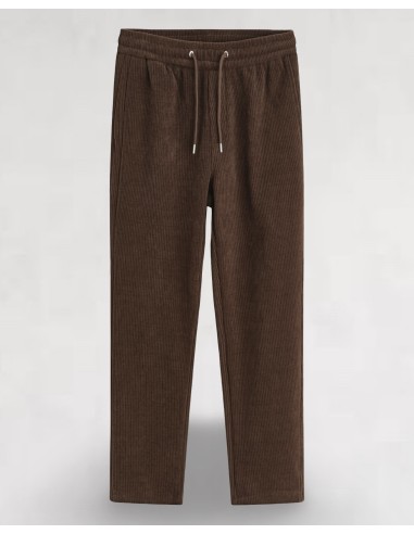 PANTALON MOLETONNÉ CÔTELÉ MARRON