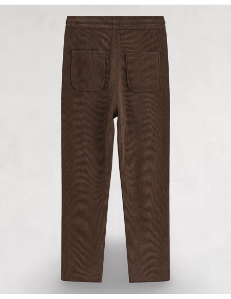 PANTALON MOLETONNÉ CÔTELÉ MARRON