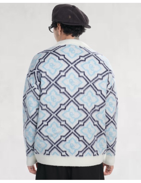 VESTE BLANCHE EN MAILLE ZIPPÉ