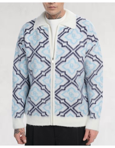 VESTE BLANCHE EN MAILLE ZIPPÉ
