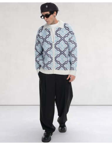 VESTE BLANCHE EN MAILLE ZIPPÉ