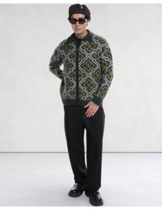 VESTE KHAKI EN MAILLE ZIPPÉ 2