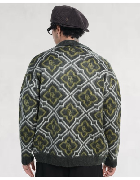 VESTE KHAKI EN MAILLE ZIPPÉ