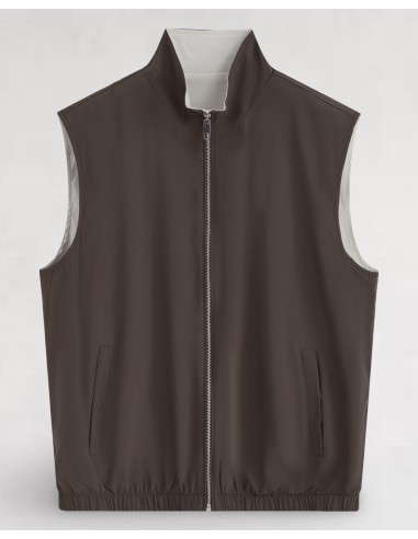 VESTE SANS MANCHE RÉVERSIBLE MARRON...