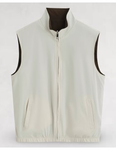 VESTE SANS MANCHE RÉVERSIBLE MARRON BEIGE 2