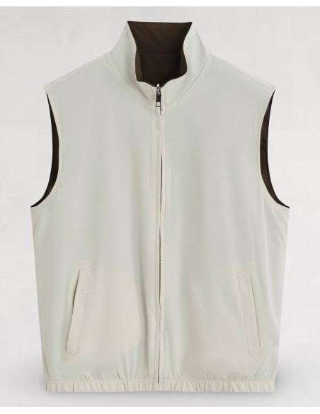 VESTE SANS MANCHE RÉVERSIBLE MARRON BEIGE