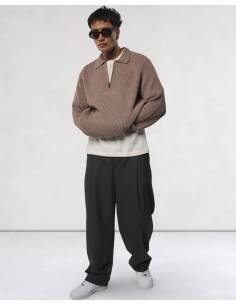 PULL EN MAILLE ZIPPÉ CAMEL 2