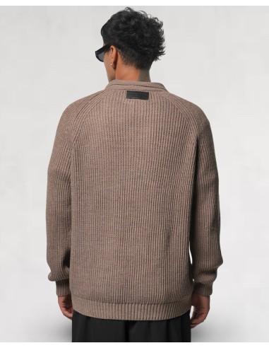 PULL EN MAILLE ZIPPÉ CAMEL