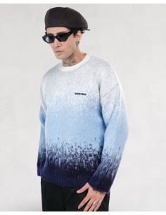 Pull en maille "Degraded" blanc