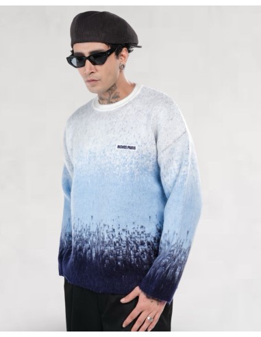 Pull en maille "Degraded" blanc