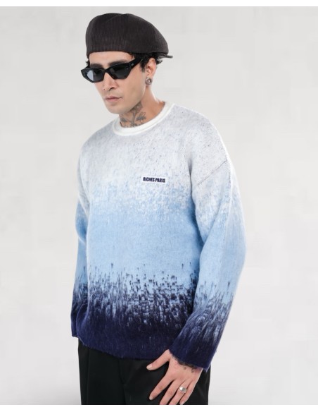 Pull en maille "Degraded" blanc