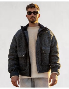 Veste boxy effet brossé IMPERIAL bleu